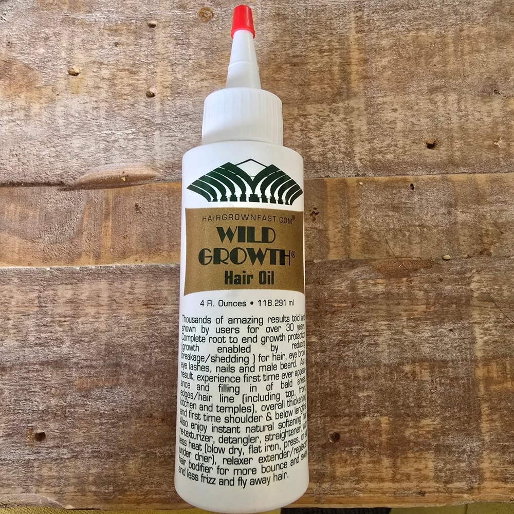Wild Growth Hair Oil 4oz Natural Growth Treatment for Hair Brows Lashes Beard